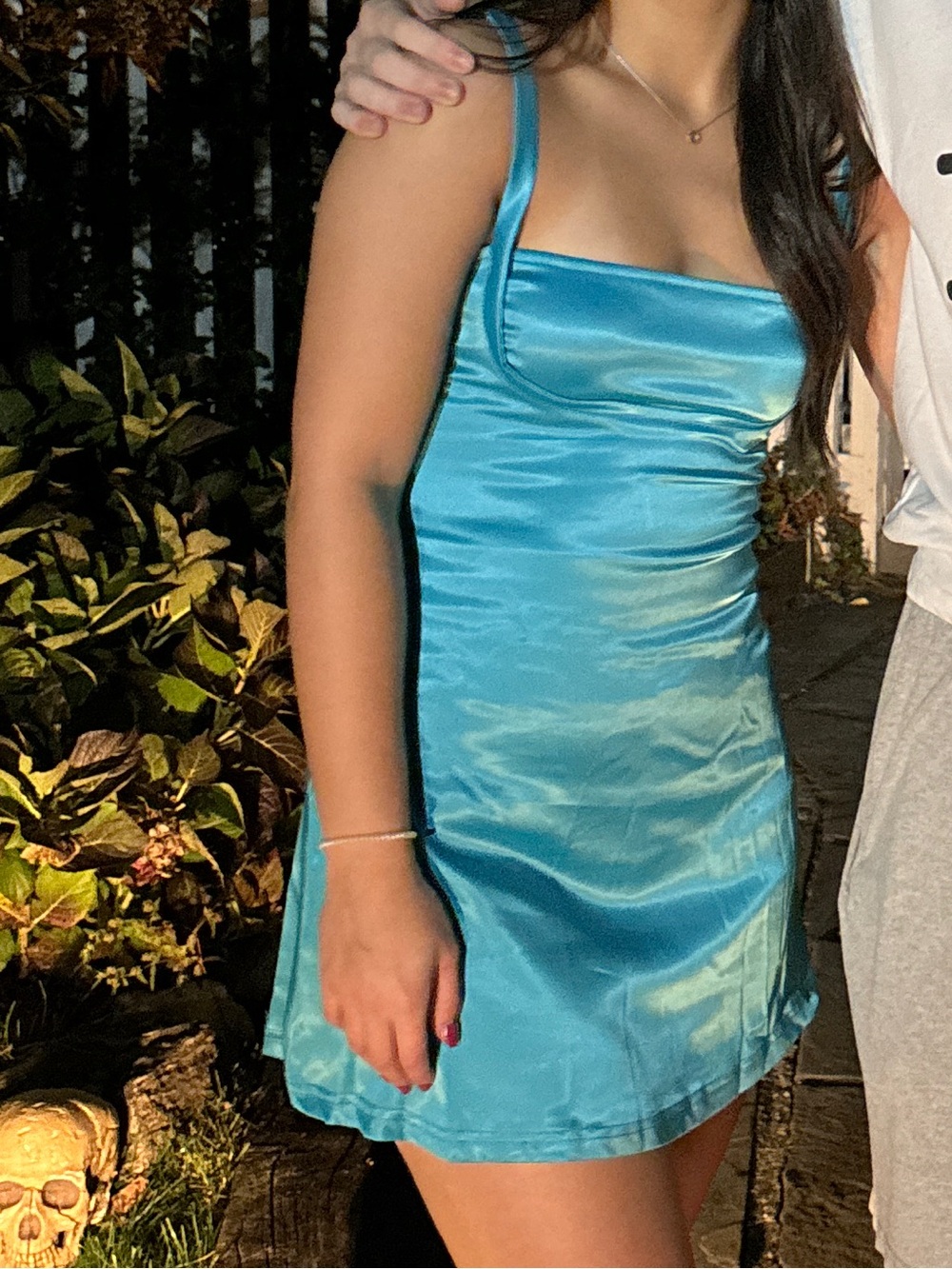 Satin Aqua Slip Dress